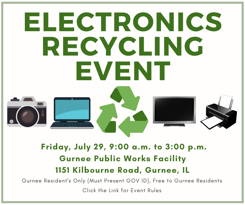 Electronics Recycling Event Taking Place on July 29th at the Public Works Facility