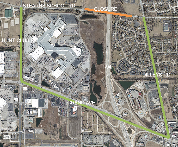 Stearns Detour Map